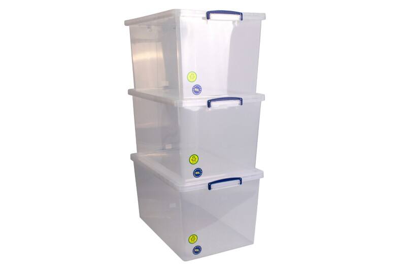 Boîte de rangement Really Useful Box Plastique 83 L Transparent 44 x 68,5 x 36,8 cm 3 Unités