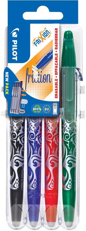 Stylo Pilot Frixion Ball Assortiment 0.35 mm Moyenne Conique  Rechargeable 50% Recyclé 4 Unités