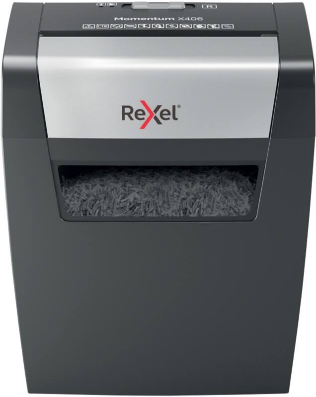 Destructeur de documents Rexel Momentum 7 Feuilles 6 Feuilles Coupe croisée Niveau de sécurité P-4 15 L X406