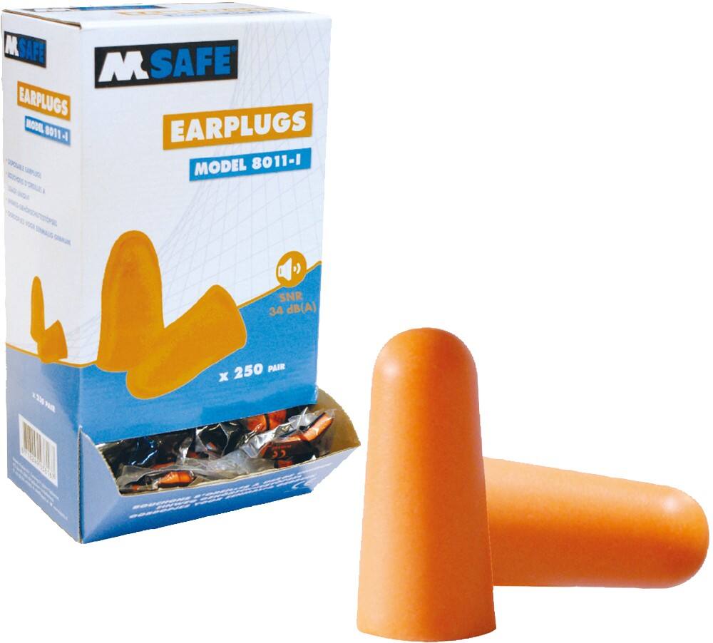 Bouchons d’oreilles M-Safe 8011-I Orange 250 Unités