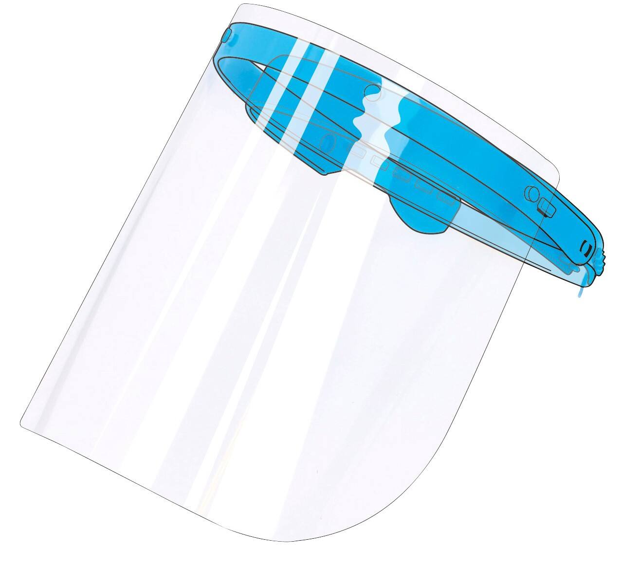 Visière de protection Avec sangle en silicone ajustable Transparent