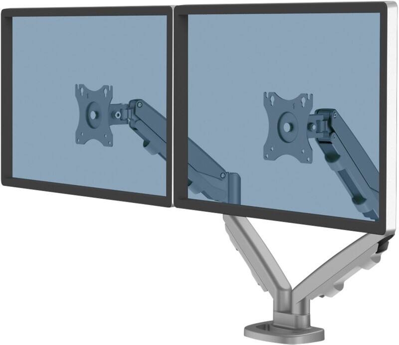 Double bras de moniteur Fellowes Eppa Réglable en hauteur 480 x 1 000 X 560 mm 39'’ Argenté