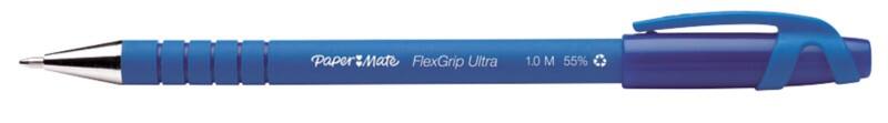 Stylo-bille Papermate FlexGrip Ultra Bleu 0.5 mm Moyen Bille 12 Unités