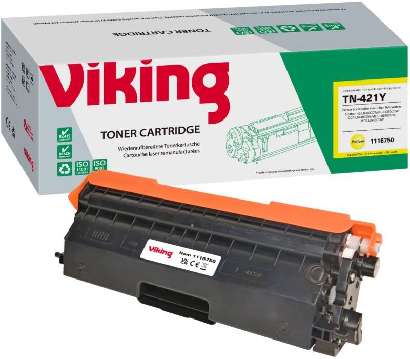 Toner Viking compatible Brother TN421Y Jaune