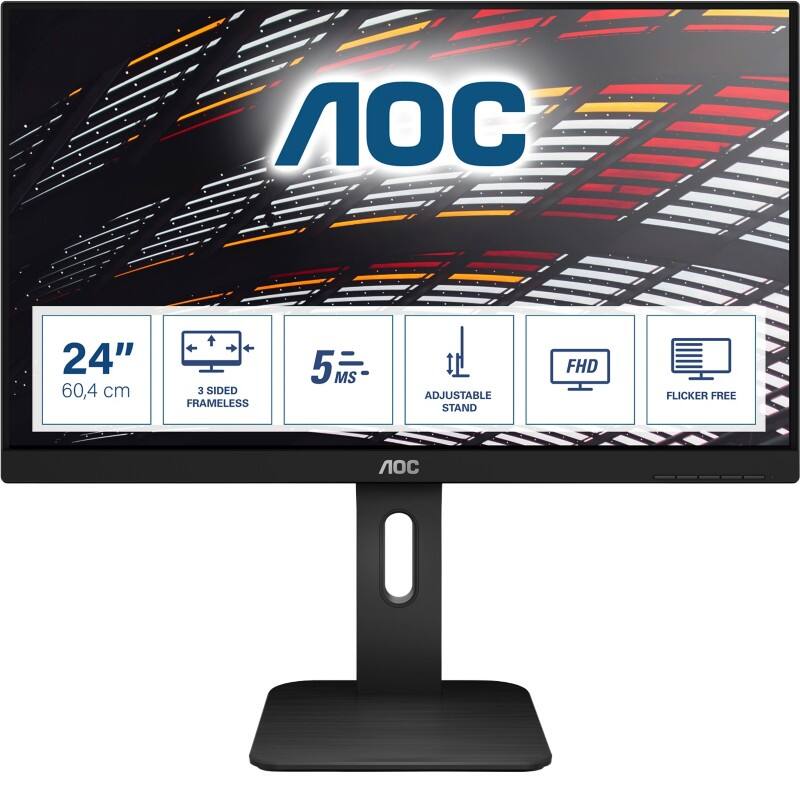 Moniteur AOC 60,5 cm (23,8") IPS 24P1 Noir