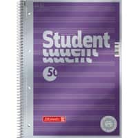 Cahier BRUNNEN Student Premium A4 Violet à reliure supérieure Couverture en carton Ligné 80 feuilles
