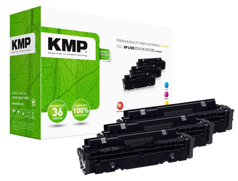 Toner KMP HP 410X Cyan, magenta, jaune CF252XM Multipack 3 Unités