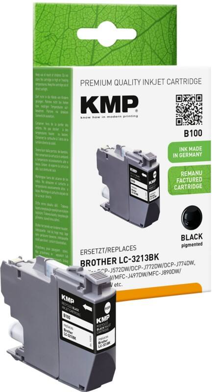 Cartouche jet d’encre KMP Compatible Brother LC-3213BK Noir