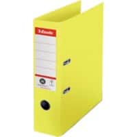 Classeur à levier Esselte No.1 Power A4 75 mm Jaune 2 anneaux 627566 Carton Portrait Neutre en carbone Carton recyclé 100%