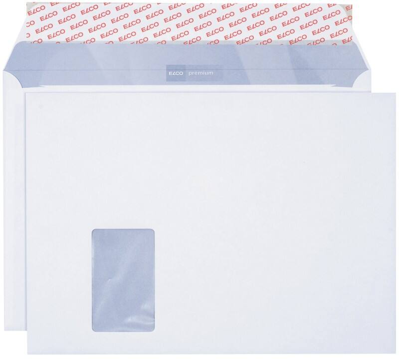 Enveloppes Elco Premium Avec fenêtre C4 324 (l) x 229 (h) mm Bande adhésive Blanc 100 g/m² 250 Unités