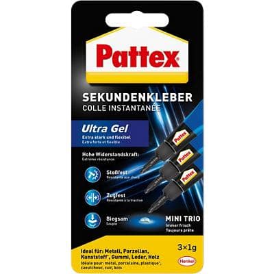 Colle Pattex Permanente Ultra Gel PSMG3 3 unités de 1 g