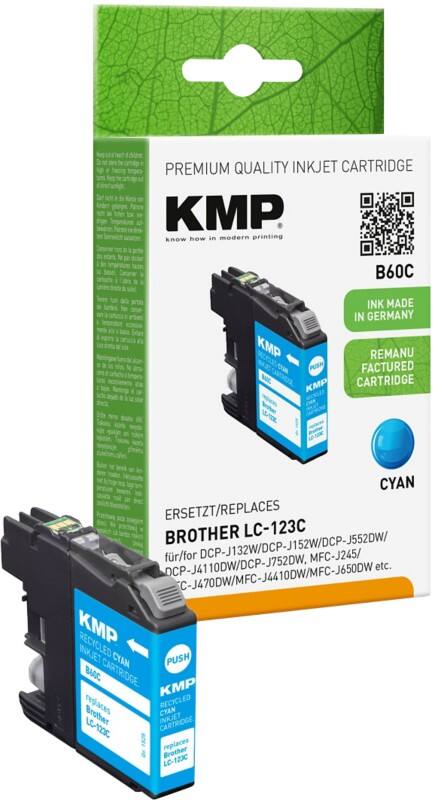 Cartouche jet d’encre KMP Compatible Brother LC-123C Cyan