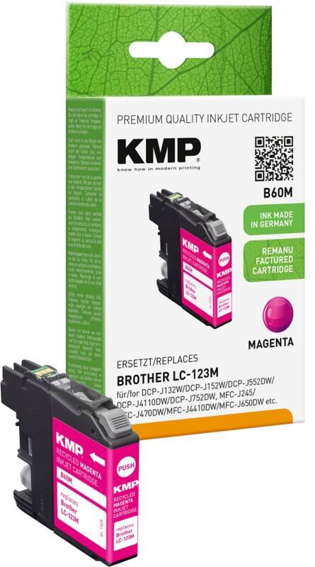 Cartouche jet d’encre KMP Compatible Brother LC-123M Magenta