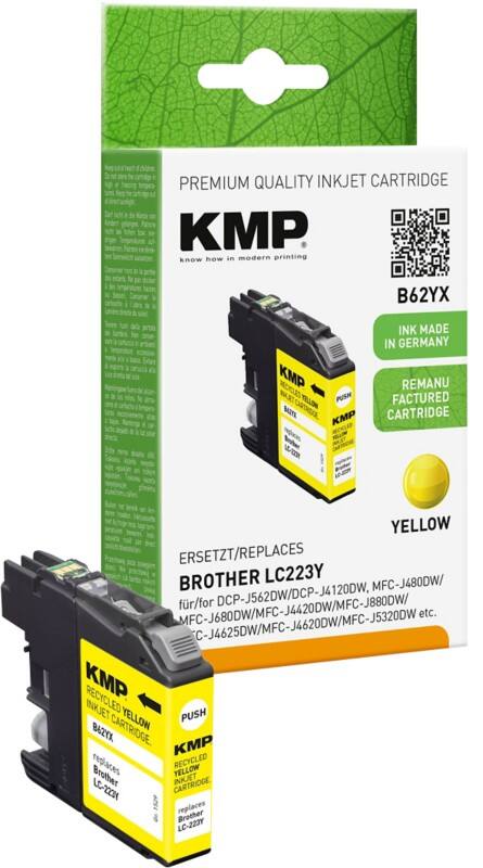Cartouche jet d’encre KMP Compatible Brother LC223Y Jaune