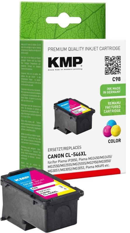 Cartouche jet d’encre KMP C98 compatible avec Canon CL-546XL Cyan, magenta, jaune