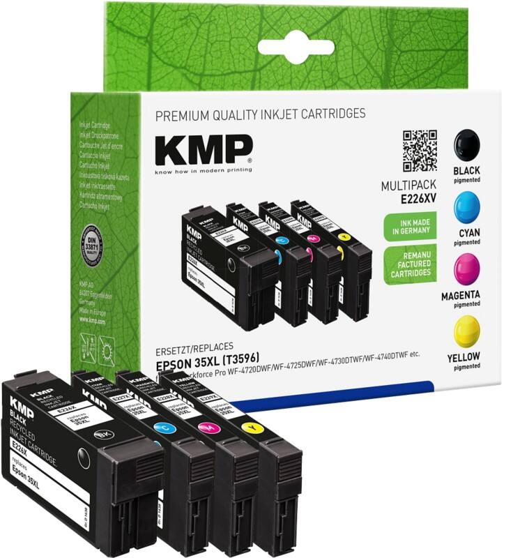 Cartouche jet d’encre KMP Compatible Epson 35XL Noir, cyan, magenta, jaune C13T35964010