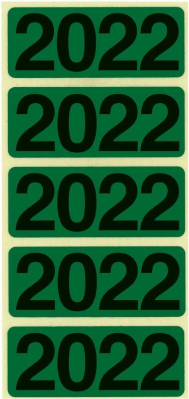 Étiquette d'identification Bene année 2022 Vert 48 x 19 mm 20 Feuilles de 5 Étiquettes