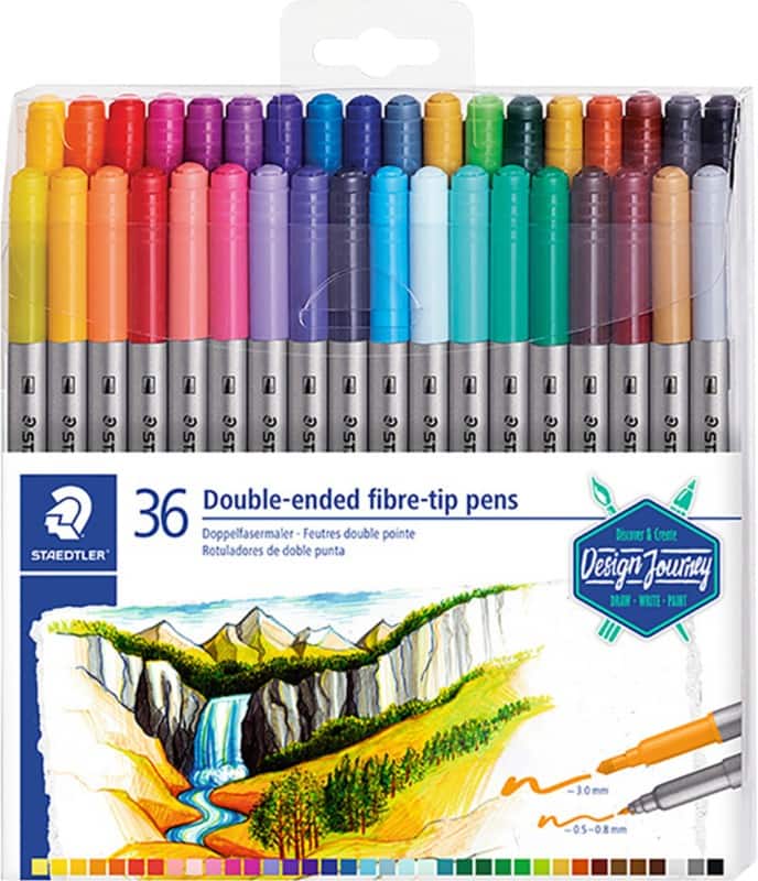 Stylo-feutre STAEDTLER Design Journey 0,5 - 3 mm Large Assortiment 36 Unités