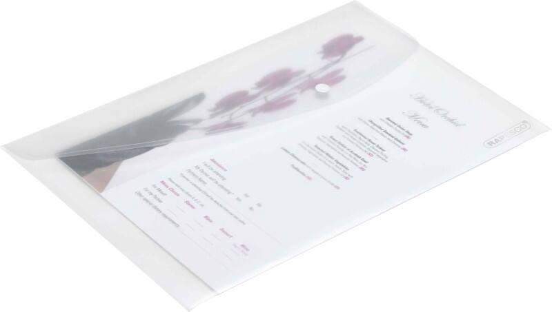 Pochette porte-documents Rapesco A4 Bouton-pression PP (Polypropylène) Paysage 24 (L) x 0,2 (P) x 36 (H) cm Transparent 5 Unités