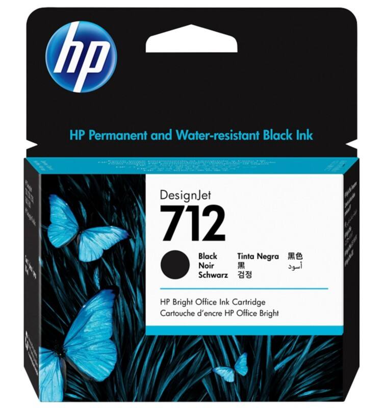 Cartouche jet d’encre HP 712 Designjet 3ED71A 80 ml Noir