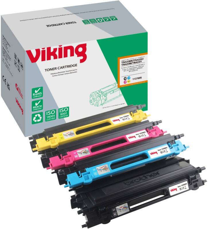 Toner Viking compatible Brother TN423 BK/C/M/Y TN423-4 Noir, cyan, magenta, jaune 4 unités
