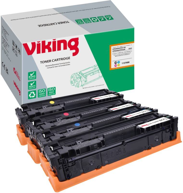 Toner Viking 203X compatible HP CF540X / 41X / 42X / 43X M254-HY-4 Noir, cyan, magenta, jaune 4 unités