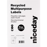 Étiquettes universelles niceday 67544 coins carrés Blanc 80 Feuilles de 4 Étiquettes