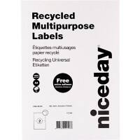 Étiquettes universelles niceday 67545 coins carrés Blanc 80 Feuilles de 2 Étiquettes