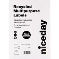 Étiquettes universelles niceday 67546 coins carrés Blanc 80 Feuilles de 1 Étiquette