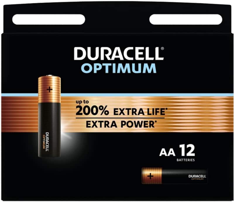 Piles Duracell Optimum AA 12 unités