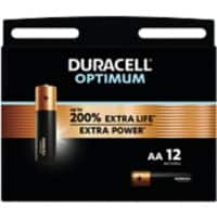 Piles Duracell Optimum AA 12 unités