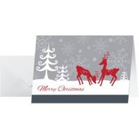Cartes de Noël Sigel (y compris enveloppes) Modern Christmas Motif cerfs rouges C5/6 Gris 25 unités