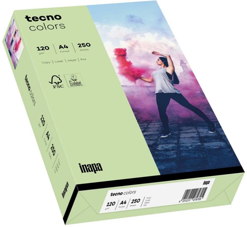 Papier couleur A4 tecno Vert 120 g/m² 250 Feuilles