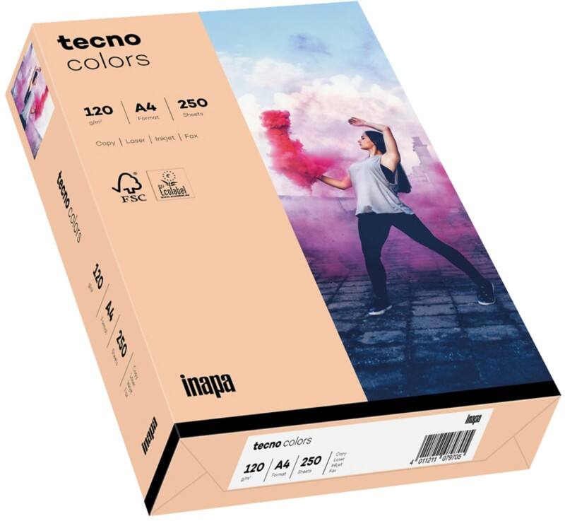 Papier couleur tecno A4 Saumon 120 g/m² 250 Feuilles