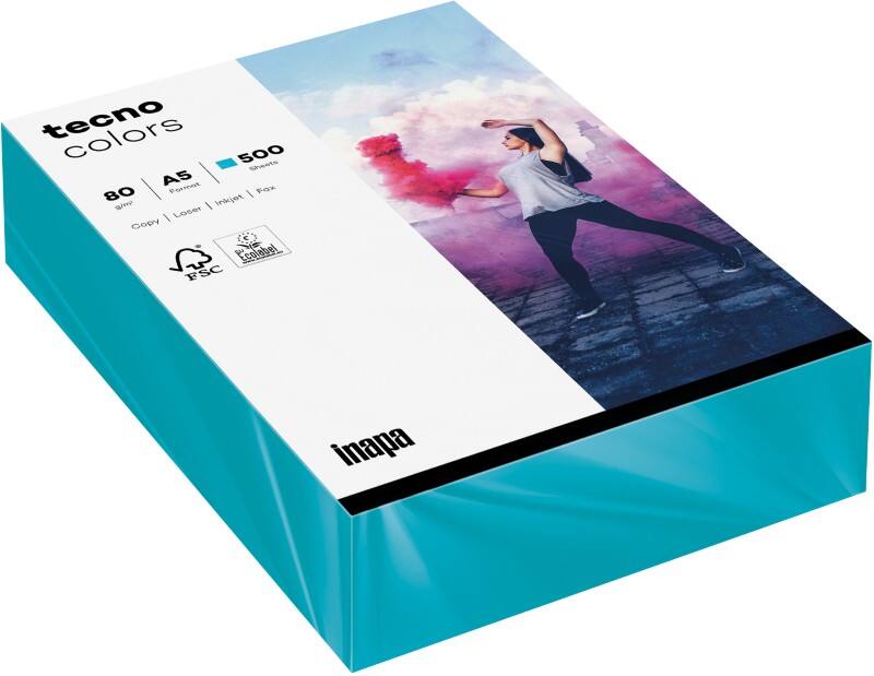Papier couleur A5 tecno Bleu 80 g/m² Mat 500 Feuilles