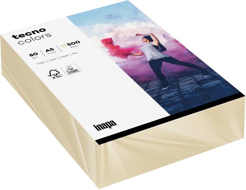 Papier couleur A5 tecno Crème 80 g/m² 500 Feuilles