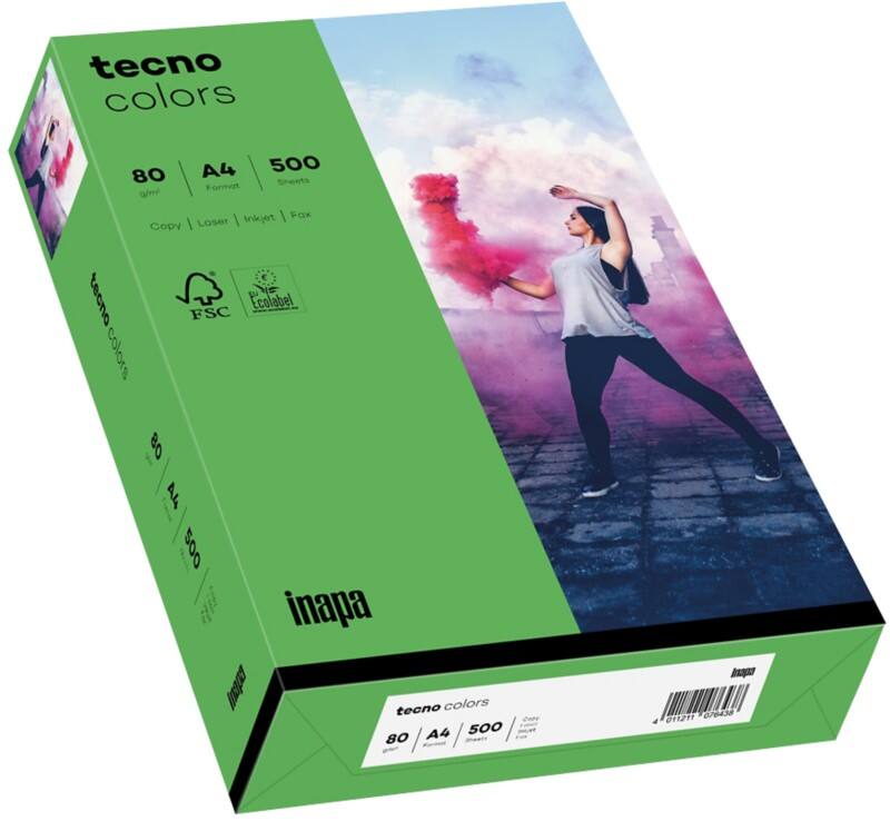 Papier couleur A4 tecno Vert 80 g/m² Mat 500 Feuilles