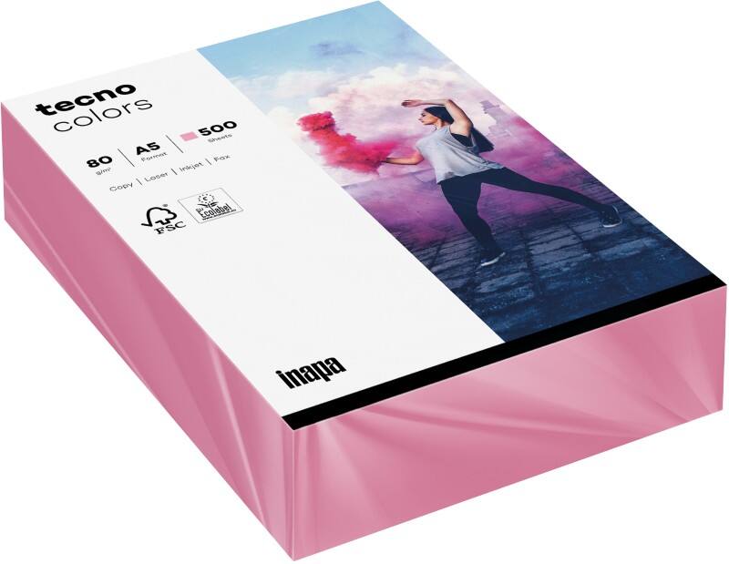 Papier couleur A5 tecno Rose 80 g/m² 500 Feuilles