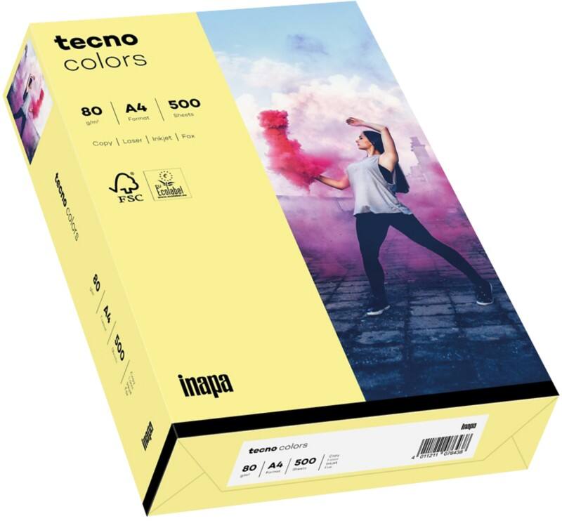 Papier couleur A4 tecno Jaune 80 g/m² 500 Feuilles