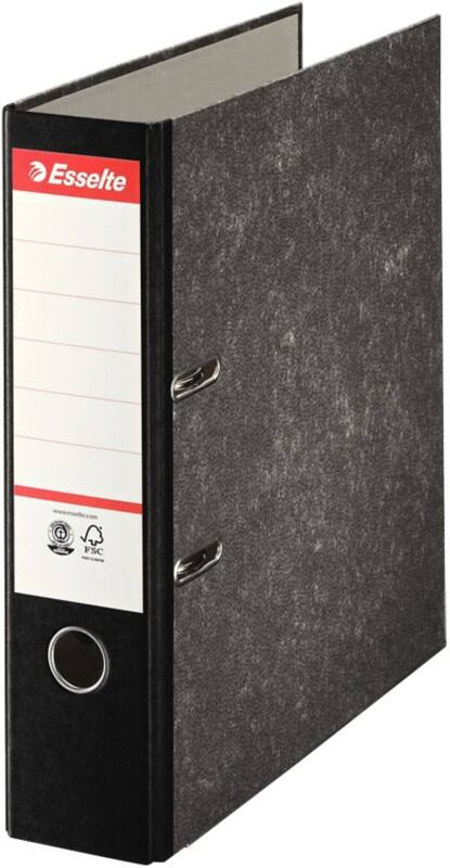 Classeur à levier Esselte Large Essentials A4 72 mm Noir 2 Anneaux 46997 Carton Effet Marbre Portrait