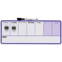 Planificateur hebdomadaire magnétique Nobo Mini 1904048 Fixation murale Acier laqué 360 x 140 mm Blanc, Violet