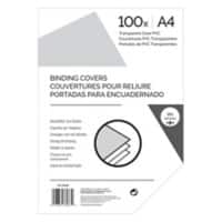 Couverture pour reliure A4 190 microns PVC (Polychlorure de vinyle) Transparent 100 Unités