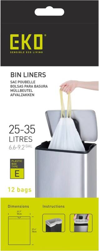 Sac-poubelle EKO 35 L Blanc PE (Polyéthylène) 72 Rouleaux