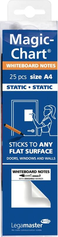 Notes Legamaster Magic-Chart 7-159100-A4 29,7 x 21 cm Page blanche Blanc Rouleau de 25 feuilles