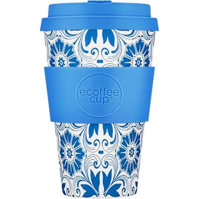Gobelet réutilisable Ecoffee Cup Motif Delft Touch 400 ml Blanc, bleu