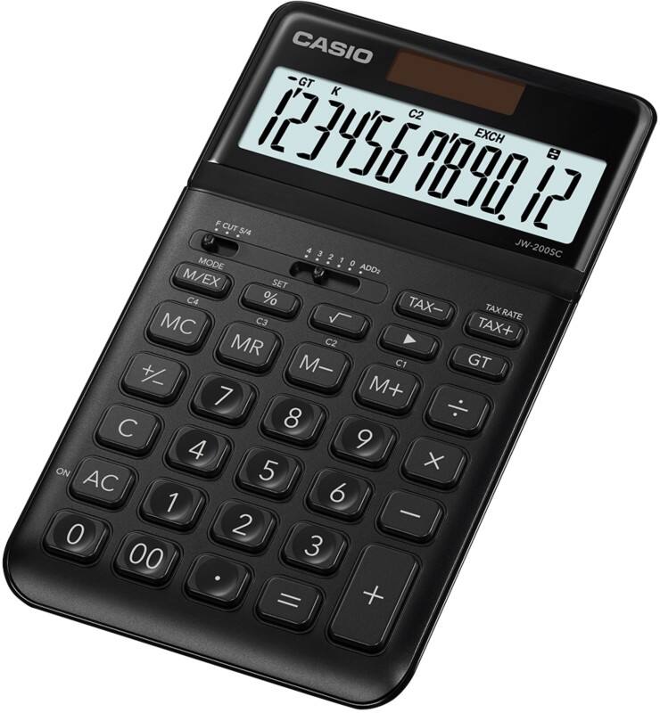 Calculatrice de bureau Casio JW-200SC-BK Affichage à 12 chiffres Noir