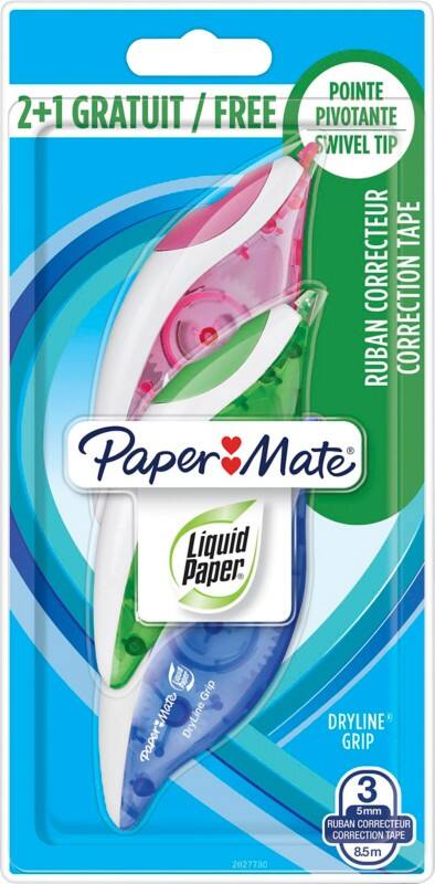 Ruban correcteur Papermate DryLine Grip 5 x 85 m 3 Unités