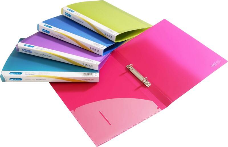 Classeur à anneaux Rapesco 25 mm PP (Polypropylène) A4 2 Anneaux Assortiment 10 Unités