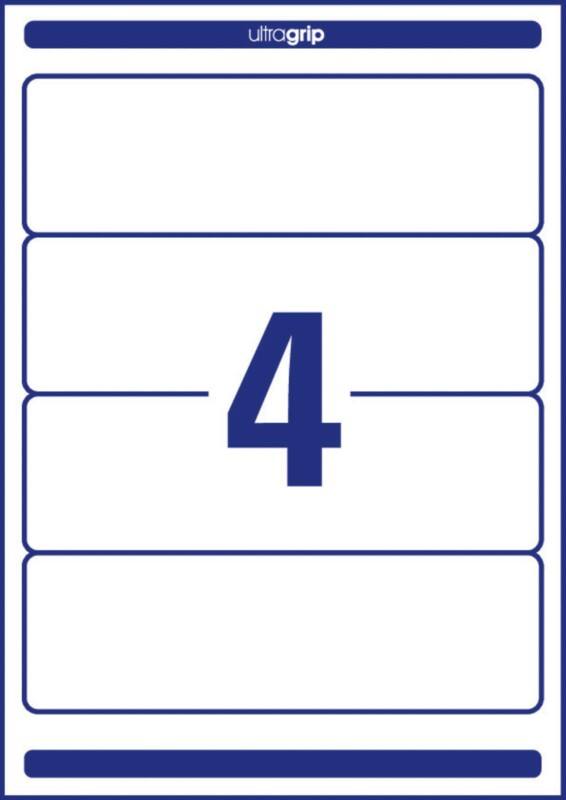 Étiquettes dos Avery L4761-10 Blanc 192 x 61 mm 10 Feuilles de 4 Étiquettes