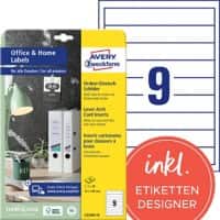 Étiquettes Avery C32266-10 Blanc Rectangulaire 190 x 30 mm 10 Feuilles de 9 Étiquettes